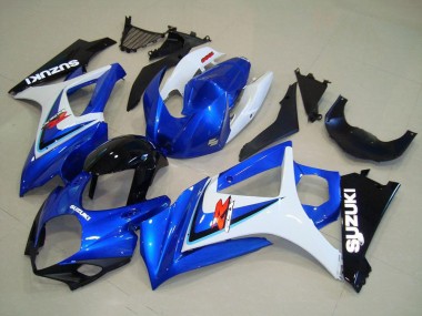 Mejores Carenado Moto Suzuki GSXR 1000 2007-2008 - Blanco Azul Negro OEM Estilo