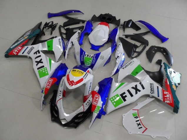 Mejores Carenados Moto Suzuki GSXR 1000 2009-2016 - Blanco Azul Verde Amarillo Rojo Fixi