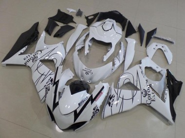 Mejores Carenados Moto Suzuki GSXR 1000 2009-2016 - Blanco Negro Corona Carrera