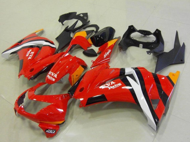 Mejores Carenados Moto Kawasaki ZX250R 2008-2012 - Rojo Naranja Blanco Negro EVA Racing