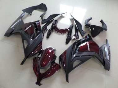 Mejores Carenados Moto Kawasaki ZX300R 2013-2018 - Rojo Granate Gris Mate