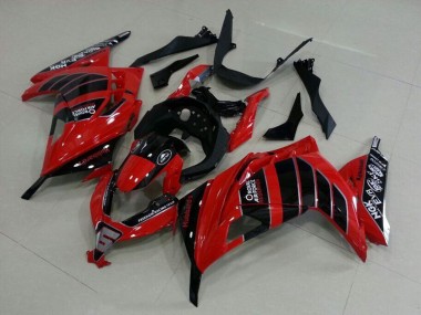 Mejores Carenados Moto Kawasaki ZX300R 2013-2018 - Rojo Negro Air Force