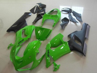 Mejores Carenados Moto Kawasaki ZX6R 2005-2006 - Verde Negro Mate