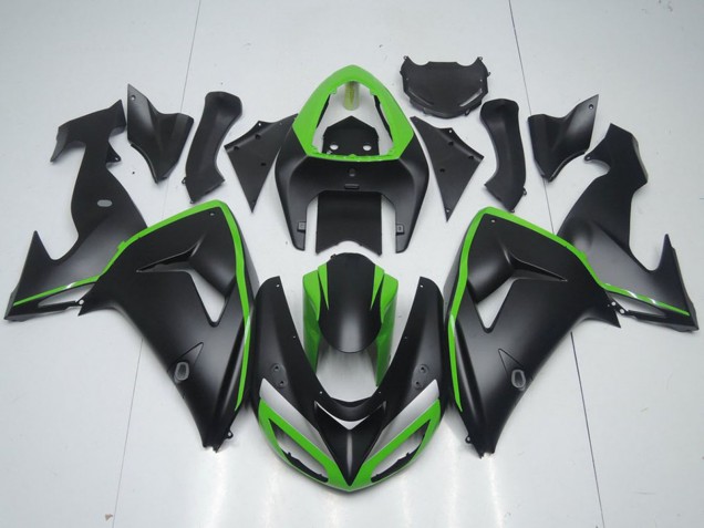 Mejores Carenado Moto Kawasaki ZX10R 2006-2007 - Verde Negro Mate