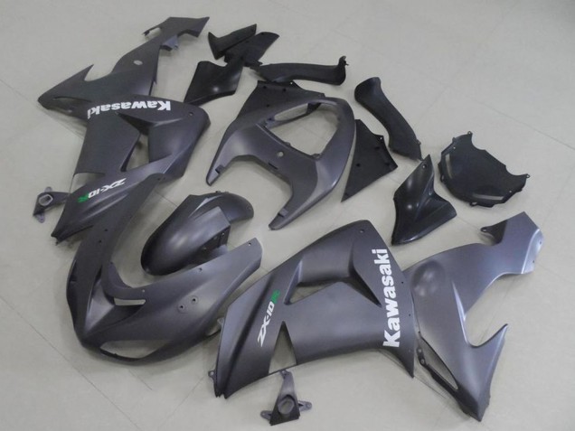 Mejores Carenados Moto Kawasaki ZX10R 2006-2007 - Gris Mate Blanco Calcomanía