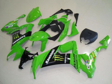 Mejores Carenados Moto Kawasaki ZX10R 2008-2010 - Verde Negro Brillante Amarillo Monstruo