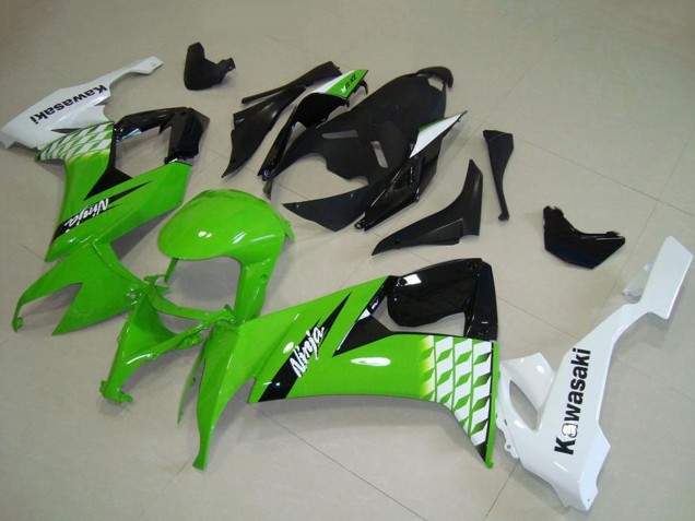 Mejores Carenados Moto Kawasaki ZX10R 2008-2010 - Blanco Verde Negro Brillante