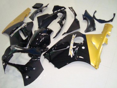 Mejores Carenados Moto Kawasaki ZX12R 2000-2001 - Negro Brillante Oro