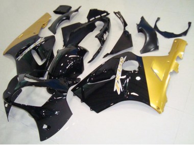 Mejores Carenados Moto Kawasaki ZX12R 2000-2001 - Negro Brillante Oro