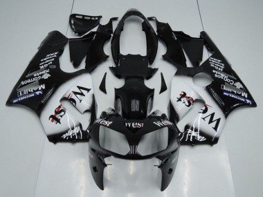 Mejores Carenados Moto Kawasaki ZX12R 2002-2006 - Negro Brillante Blanco West