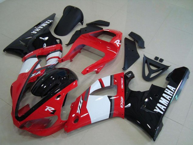 Mejores Carenados Moto Yamaha YZF R1 2000-2001 - Rojo Blanco Negro Brillante