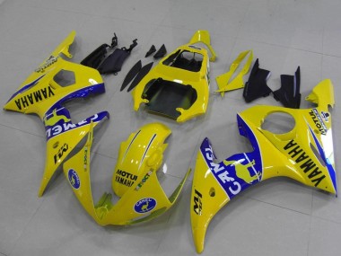 Mejores Carenados Moto Yamaha YZF R6 2003-2004 - Amarillo Azul Camello