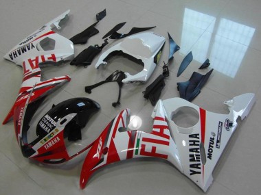 Mejores Carenados Moto Yamaha YZF R6 2003-2004 - Blanco Rojo Fiat Michelin Motul
