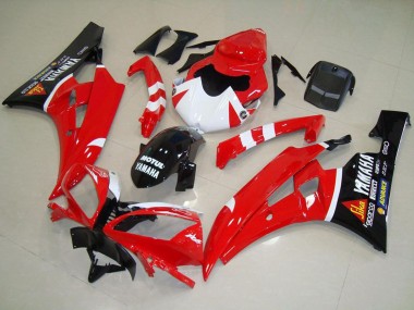 Mejores Carenados Moto Yamaha YZF R6 2006-2007 - Rojo Blanco Negro Brillante Motul
