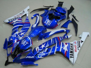 Mejores Carenados Moto Yamaha YZF R6 2008-2016 - Blanco Azul Fiat Motul Michelin