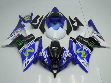 Mejores Carenados Moto Yamaha YZF R6 2008-2016 - Azul Blanco Negro Brillante Verde Monstruo MoviStar Yamalube ENEOS