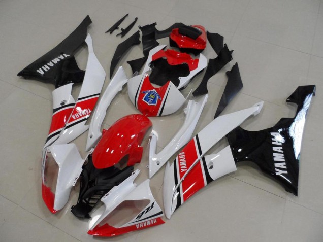 Mejores Carenado Moto Yamaha YZF R6 2008-2016 - Blanco Rojo Negro Brillante