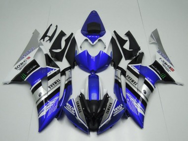 Mejores Carenados Moto Yamaha YZF R6 2008-2016 - Blanco Azul Plata Negro Monstruo ENEOS Yamalube Semakin Didepan