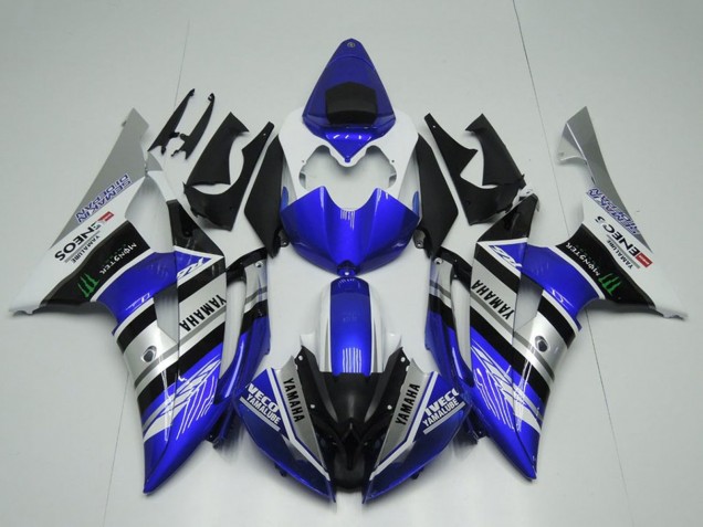 Mejores Carenados Moto Yamaha YZF R6 2008-2016 - Blanco Azul Plata Negro Monstruo ENEOS Yamalube Semakin Didepan