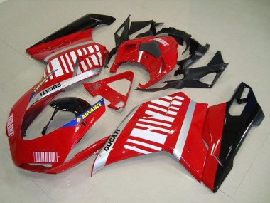 Mejores Carenados Moto Ducati 848 1098 1198 2007-2014 - Plata Azul Rojo Negro Brillante