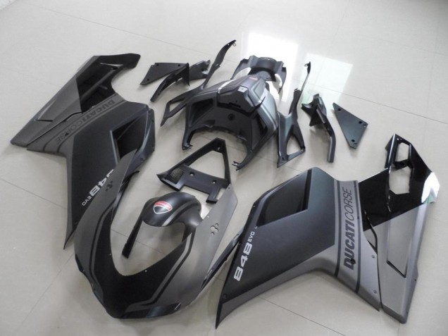 Mejores Carenados Moto Ducati 848 2007-2014 - Gris Negro Mate