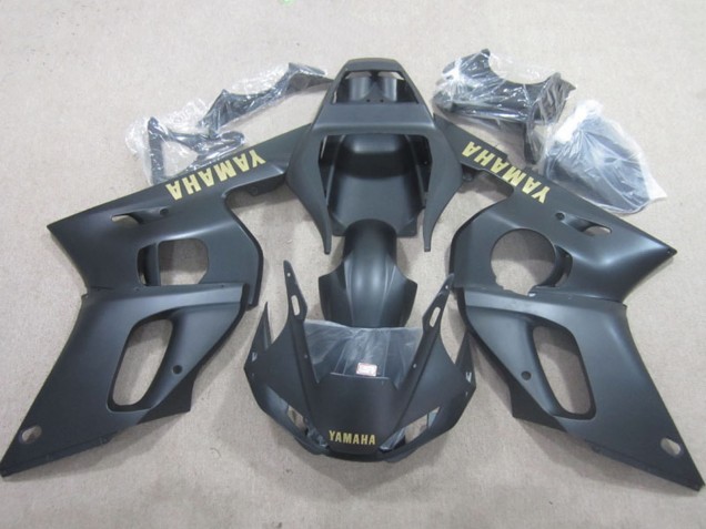Mejores Carenados Moto Yamaha YZF R6 1998-2002 - Negro Mate Amarillo Calcomanía