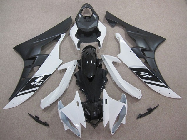 Mejores Carenados Moto Yamaha YZF R6 2006-2007 - Blanco Negro Brillante Negro Mate