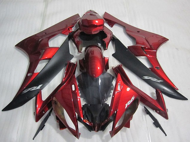 Mejores Carenado Moto Yamaha YZF R6 2006-2007 - Rojo Negro Mate