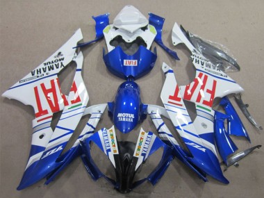 Mejores Carenados Moto Yamaha YZF R6 2008-2016 - Blanco Azul Rojo Motul Fiat