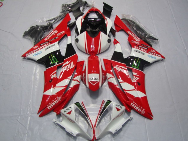 Mejores Carenados Moto Yamaha YZF R6 2008-2016 - Blanco Rojo Negro Brillante Verde Monstruo Rocol Milwaukee Maxxis