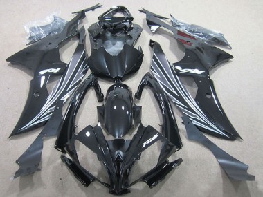 Mejores Carenados Moto Yamaha YZF R6 2008-2016 - Negro Brillante Blanco Raya