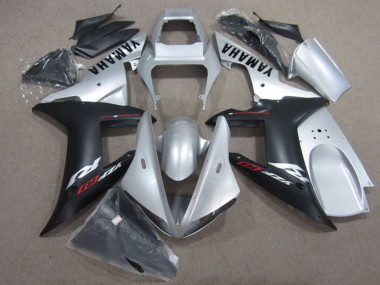 Mejores Kits Carenado Moto Yamaha YZF R1 2002-2003 - Plata Negro Mate