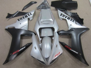 Mejores Carenado Moto Yamaha YZF R1 2002-2003 - Plata Negro Mate