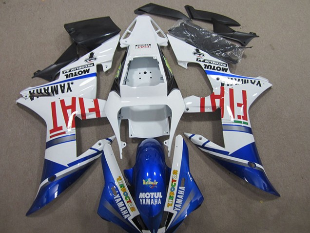Mejores Carenados Moto Yamaha YZF R1 2004-2006 - Blanco Azul Rojo Fiat Motul