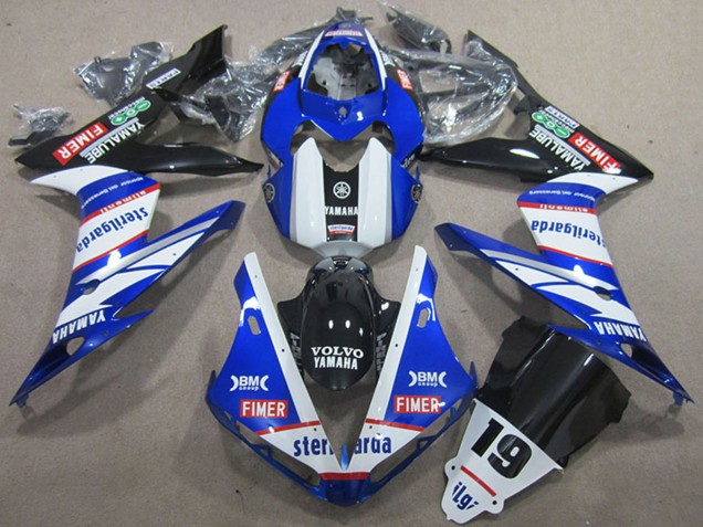 Mejores Carenados Moto Yamaha YZF R1 2004-2006 - Blanco Azul Negro Rojo Volvo Sterilgarda 19