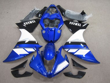 Mejores Carenado Moto Yamaha YZF R1 2012-2014 - Azul Blanco Negro Brillante