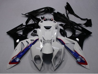 Mejores Carenados Moto BMW S1000RR 2009-2014 - Blanco Azul Negro Brillante