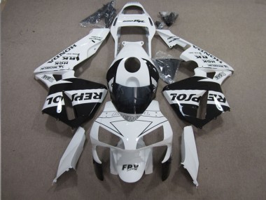 Mejores Carenados Moto Honda CBR600RR 2003-2004 - Blanco Negro Brillante Repsol