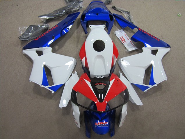 Mejores Carenado Moto Honda CBR600RR 2005-2006 - Blanco Rojo Azul HRC