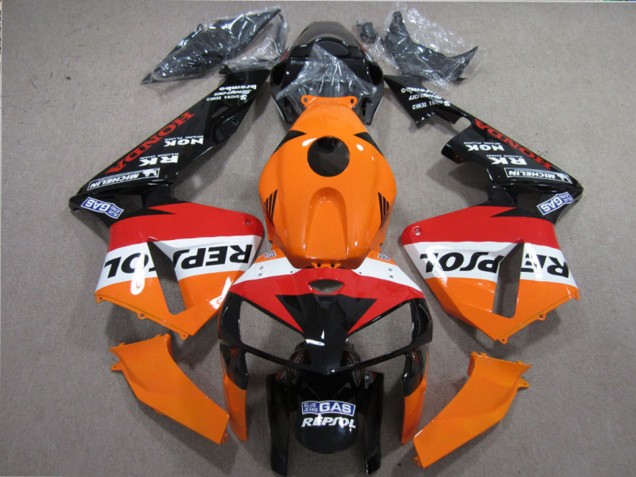Mejores Kits Carenados Moto Honda CBR600RR 2005-2006 - Naranja Blanco Rojo Negro Brillante Repsol