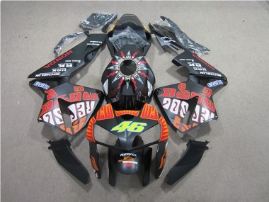 Mejores Carenados Moto Honda CBR600RR 2005-2006 - Negro Mate Valentino Rossi Repsol 46