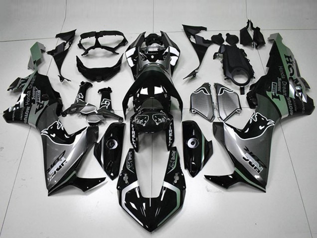 Mejores Carenados Moto Honda CBR1000RR 2017-2024 - Plata Negro Brillante HRC