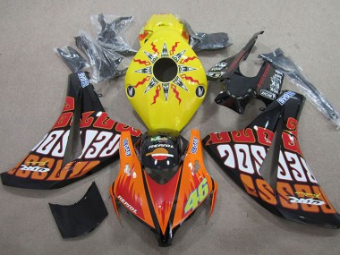 Mejores Carenados Moto Honda CBR1000RR 2008-2011 - Amarillo Naranja Negro Brillante Rossi Repsol 46