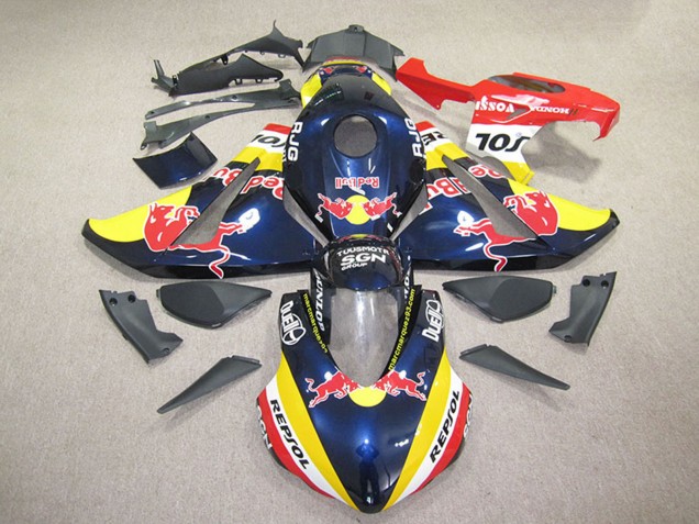 Mejores Carenados Moto Honda CBR1000RR 2008-2011 - Azul Oscuro Amarillo Rojo Repsol Rojo Bull