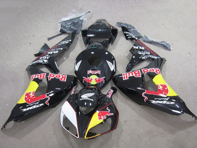 Mejores Carenados Moto Honda CBR1000RR 2006-2007 - Negro Brillante Amarillo Blanco Rojo Bull