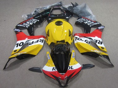 Mejores Carenados Moto Honda CBR1000RR 2004-2005 - Amarillo Blanco Rojo Negro Brillante Repsol