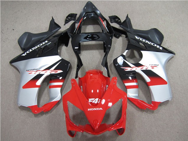Mejores Carenados Moto Honda CBR600 F4i 2001-2003 - Plata Rojo Negro Brillante