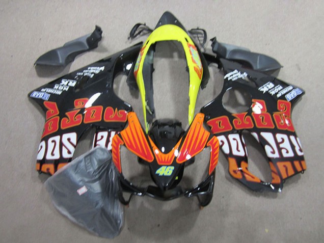 Mejores Carenados Moto Honda CBR600 F4i 2004-2007 - Amarillo Naranja Negro Brillante Rossi 46
