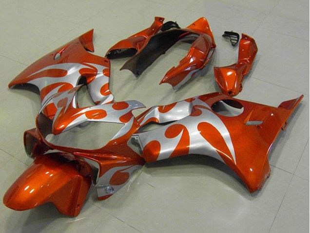 Mejores Carenados Moto Honda CBR600 F4i 2004-2007 - Plata Naranja Llama