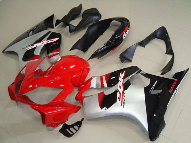 Mejores Carenados Moto ABS Honda CBR600 F4i 2004-2007 - Plata Rojo Negro Brillante